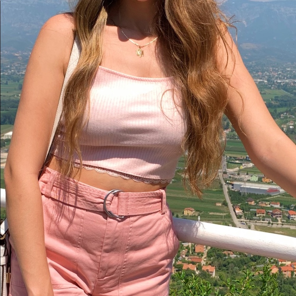 Light pink crop top